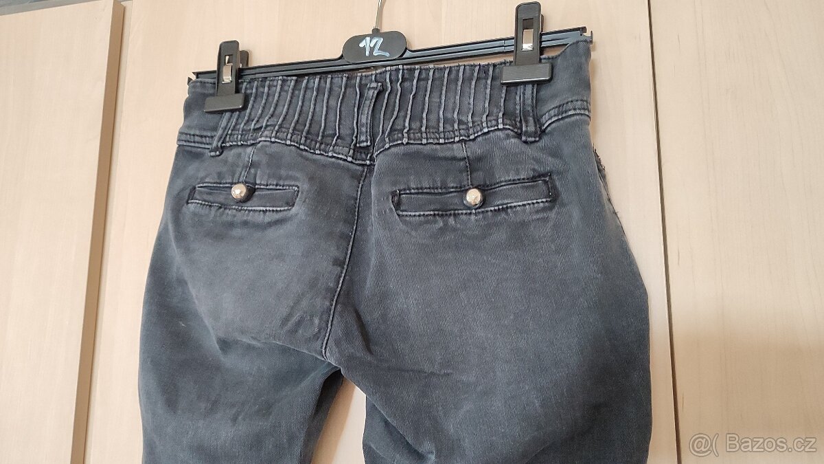 Černé džíny s kamínky - 5