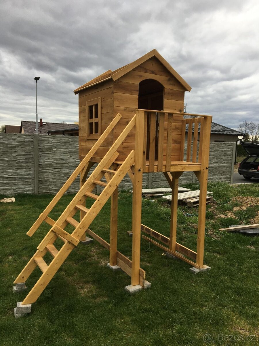 Dřevěný domeček pro děti , dětské hřiště - 5