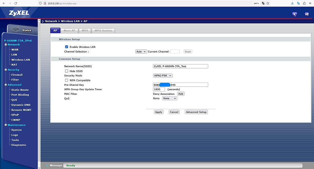 ADSL2+ WiFi router ZyXEL P660HN-T3A - 5