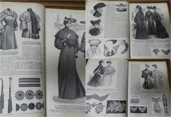 Wiener mode, starožitný módní časopis, svázaný ročník 1903 - 5