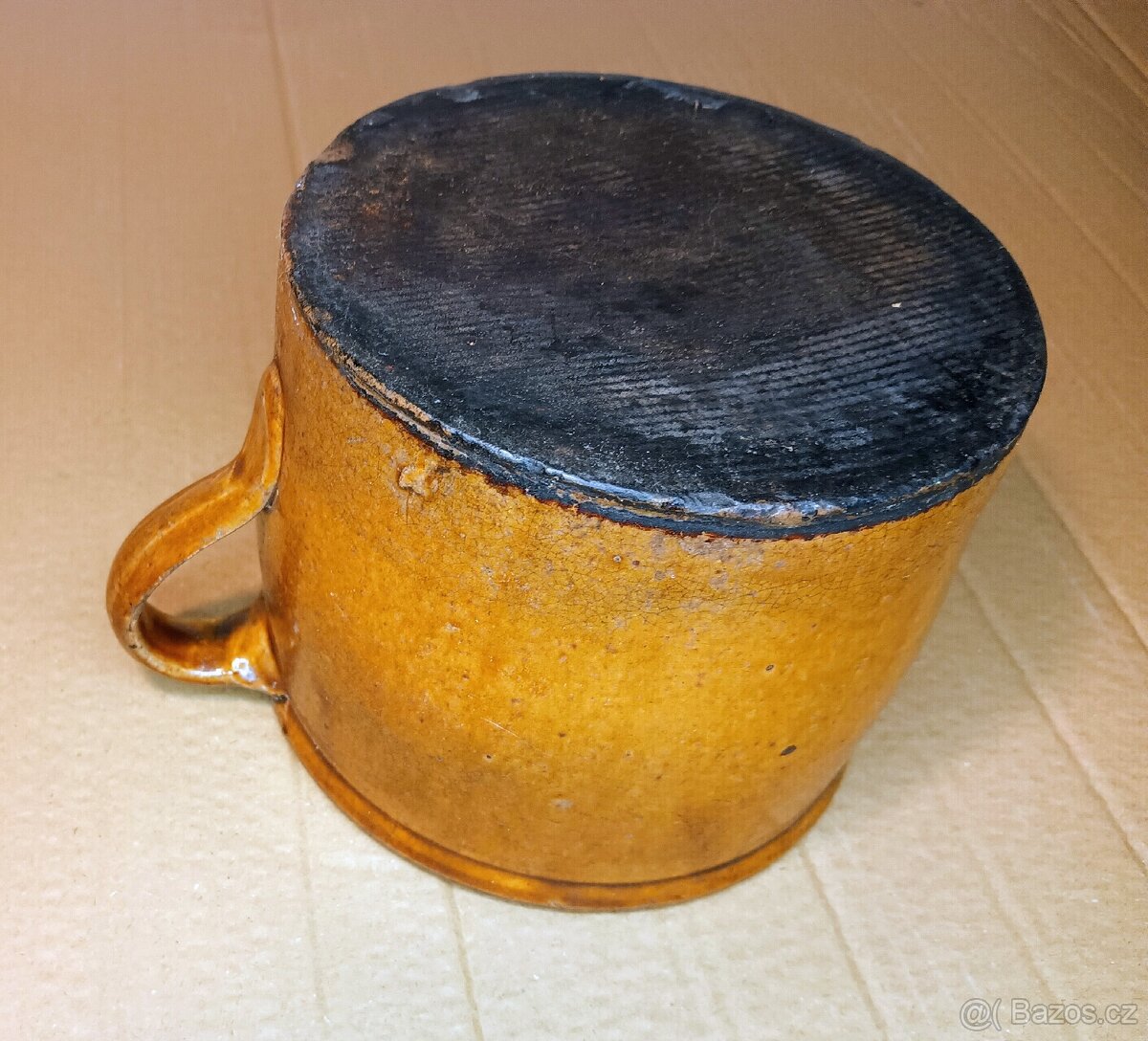 Starý krásný kameninový krajáč TOP stav - 5