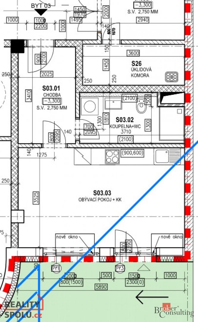 Prodej, byty/1+kk, 33.31 m2, Váňova 3180, 27201 Kladno, Klad - 5