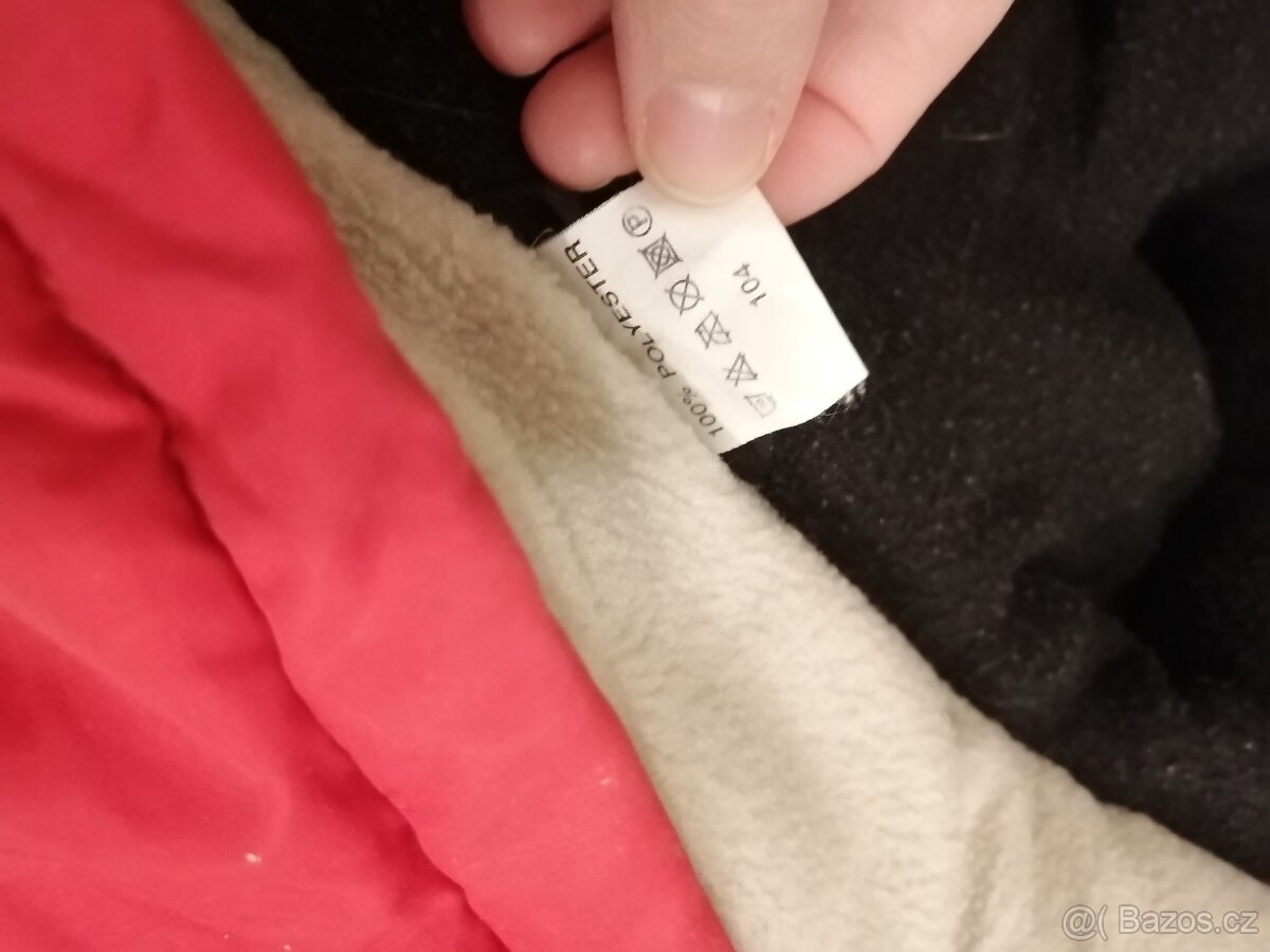 zimní kombinézy velikost 104(červená), 110(šedá) - 5