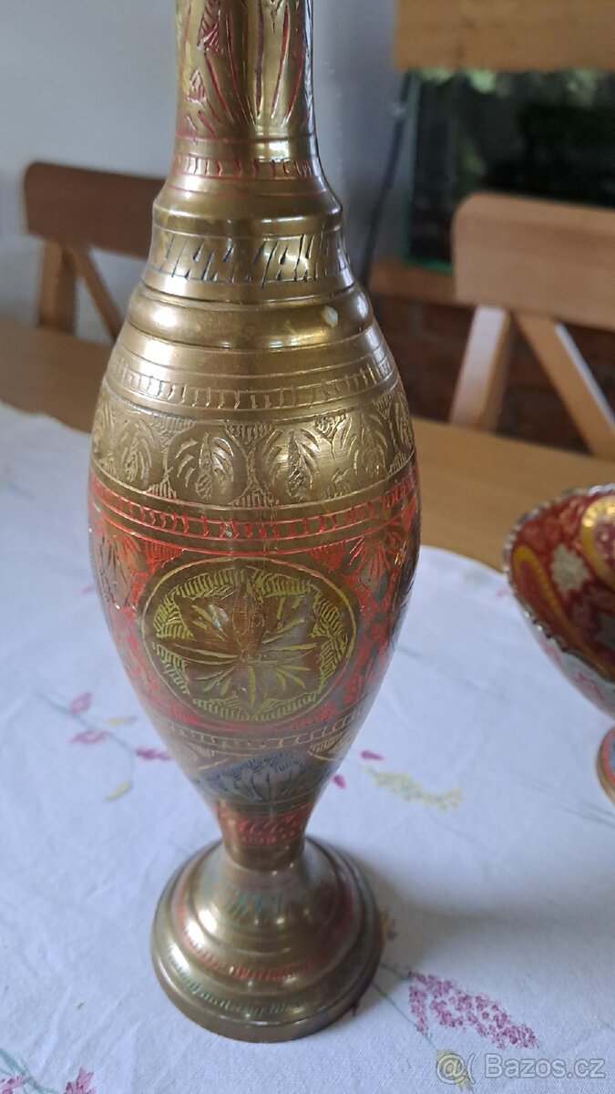Mosaz orientální váza misky - 5