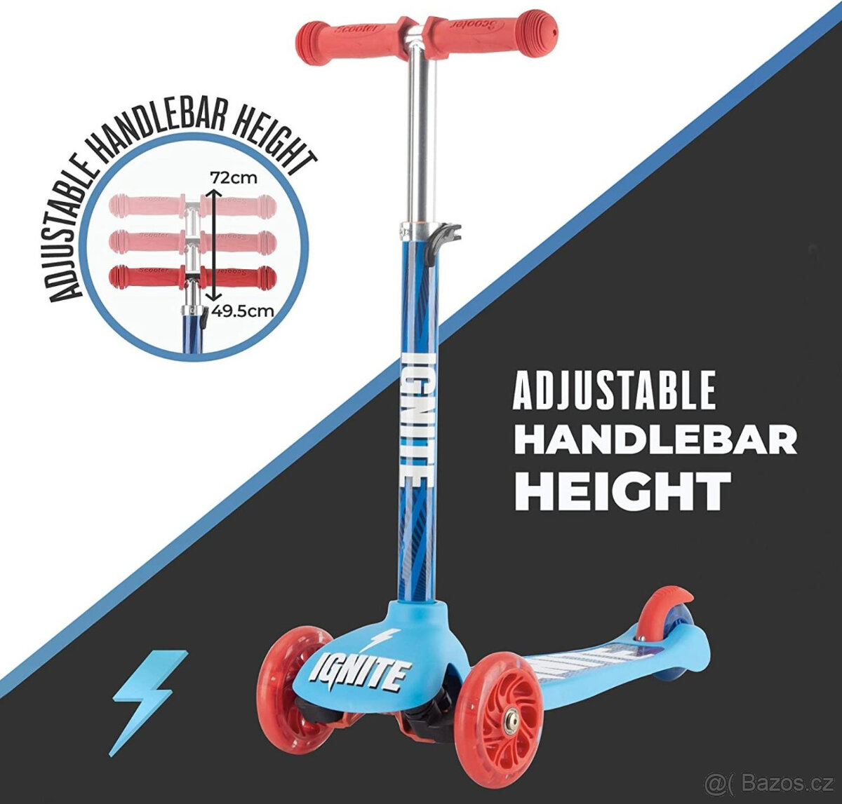 Koloběžka svítící kola Ignite Mondo+helma/chrániče nové - 5