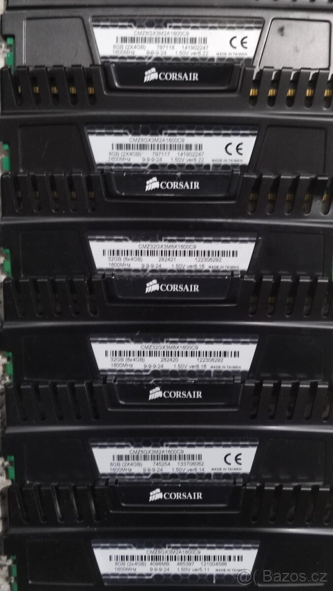 Ram 4GB 8GB 16GB DDR3 1600 CL9 více ks - 5