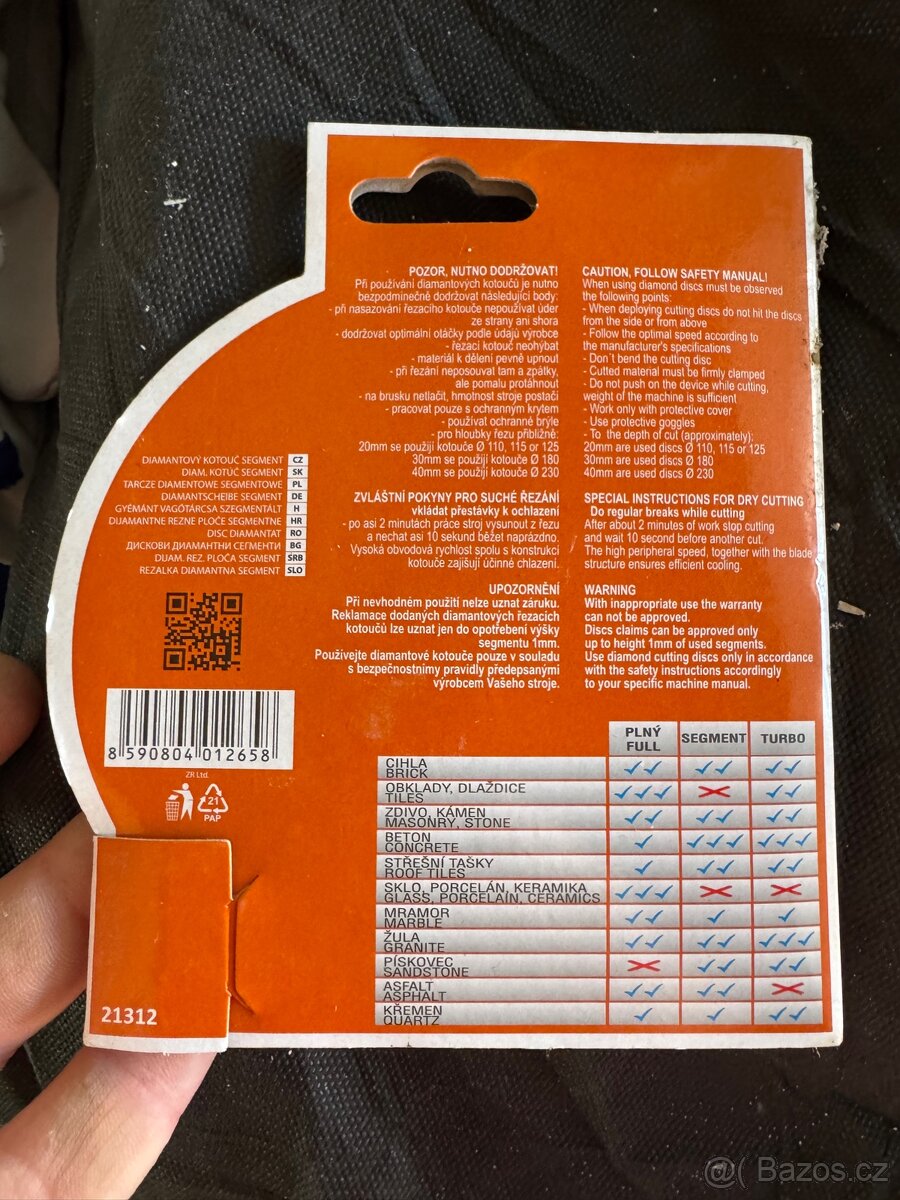 Prodám diamantové kotouče 125 mm - 5