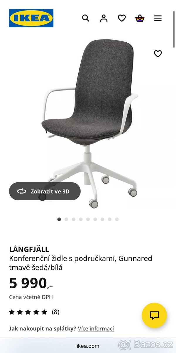 kancelářská židle IKEA Langfjall - 4 ks - 5
