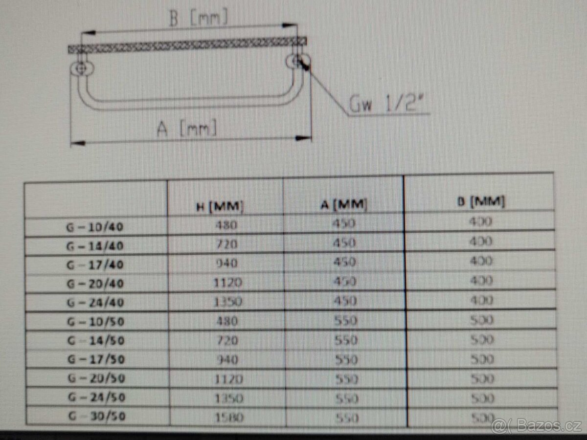 Koupelnový radiátor bílý. - 5
