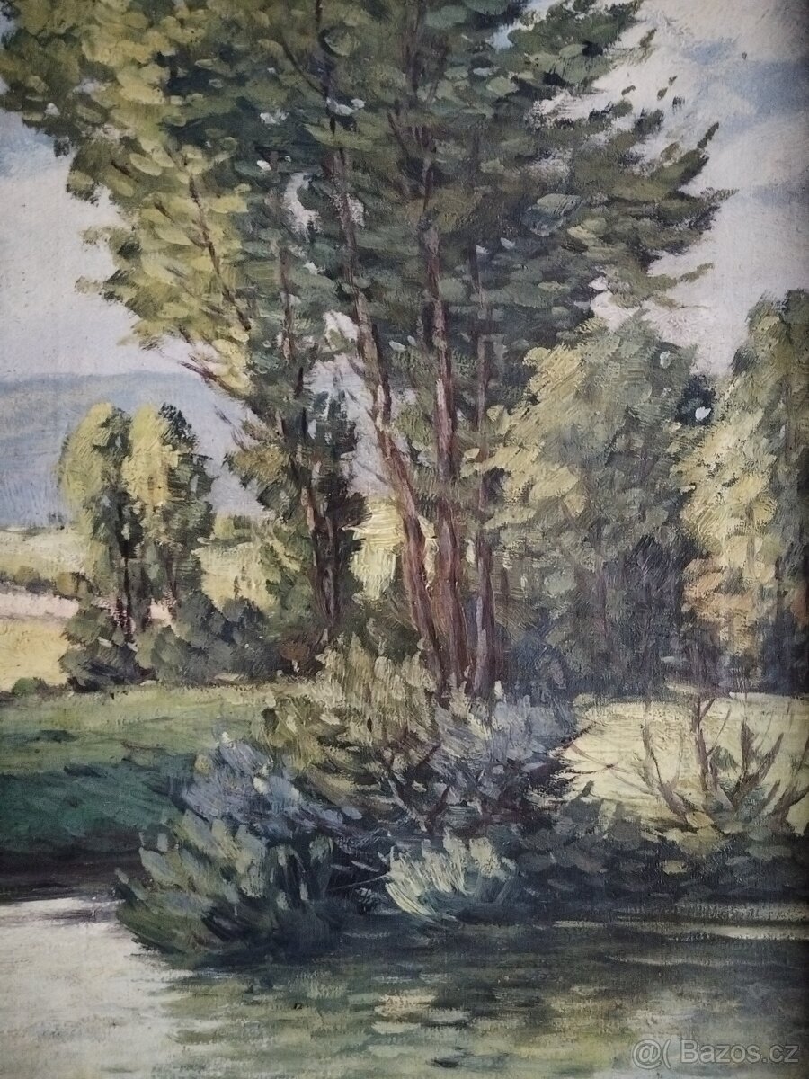 obraz TŮŇ U NĚMECKÉHO BRODU, olej, sign. L. Vraný - 5