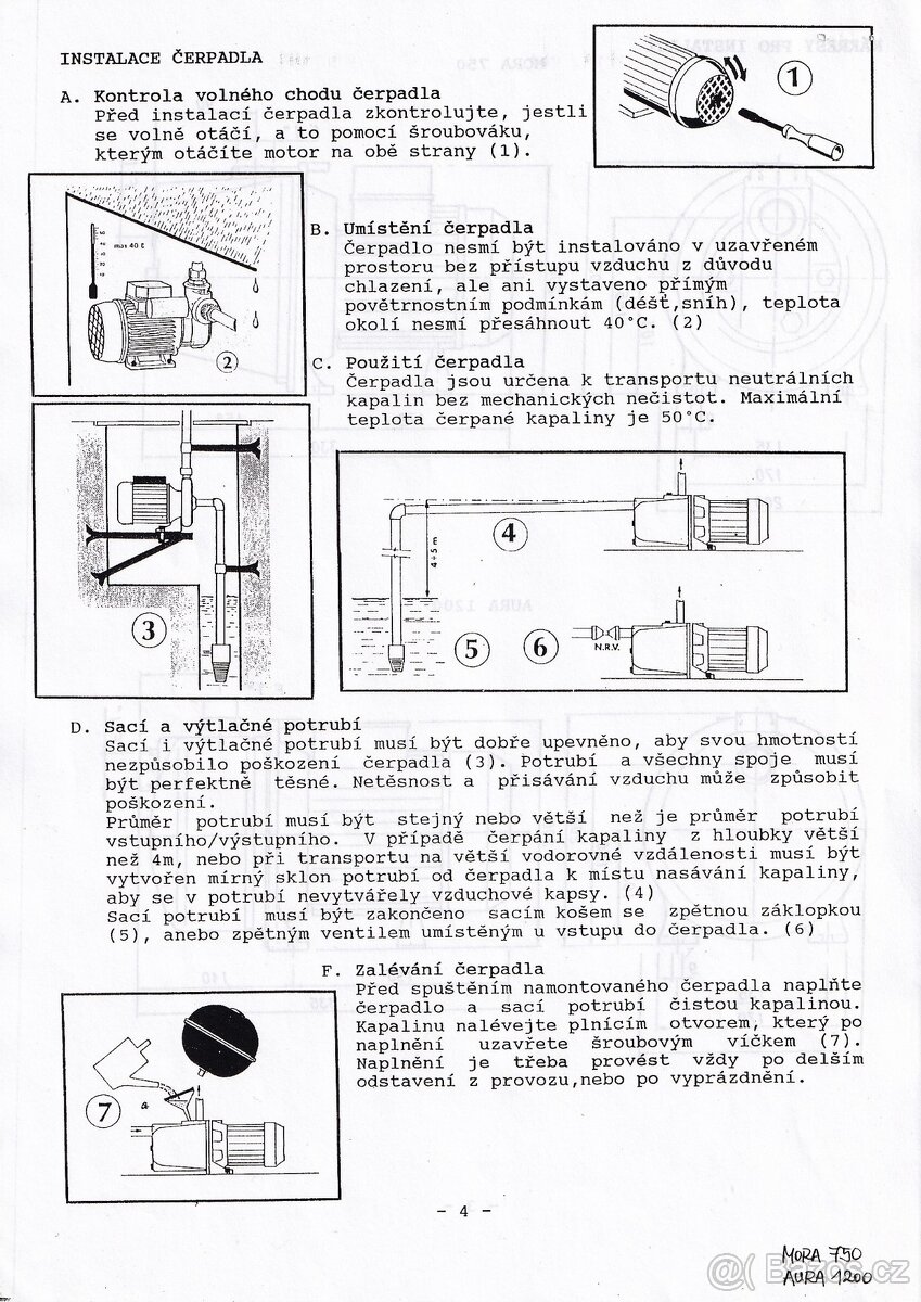Zahradní čerpadlo MORA 750 - 5
