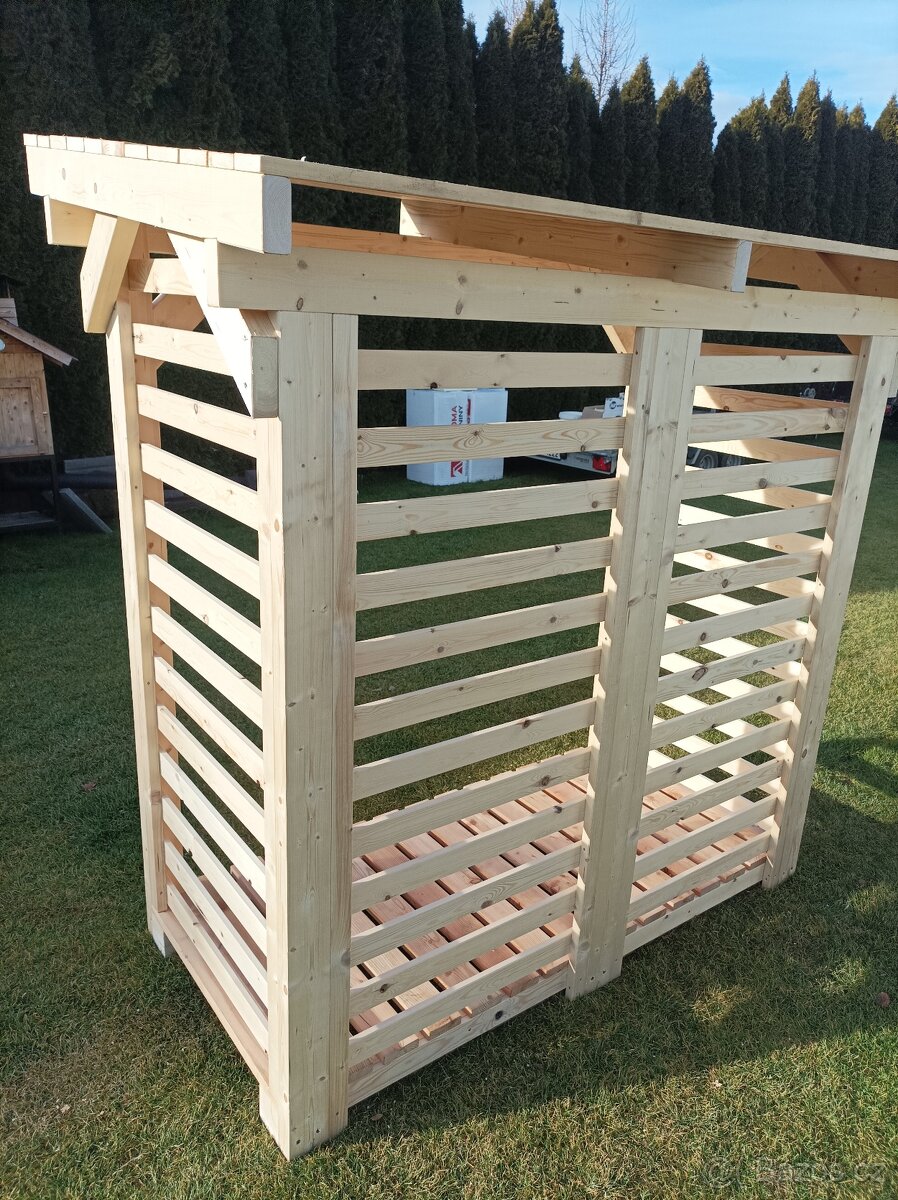 Dřevník 2x2x1 m masiv - 5