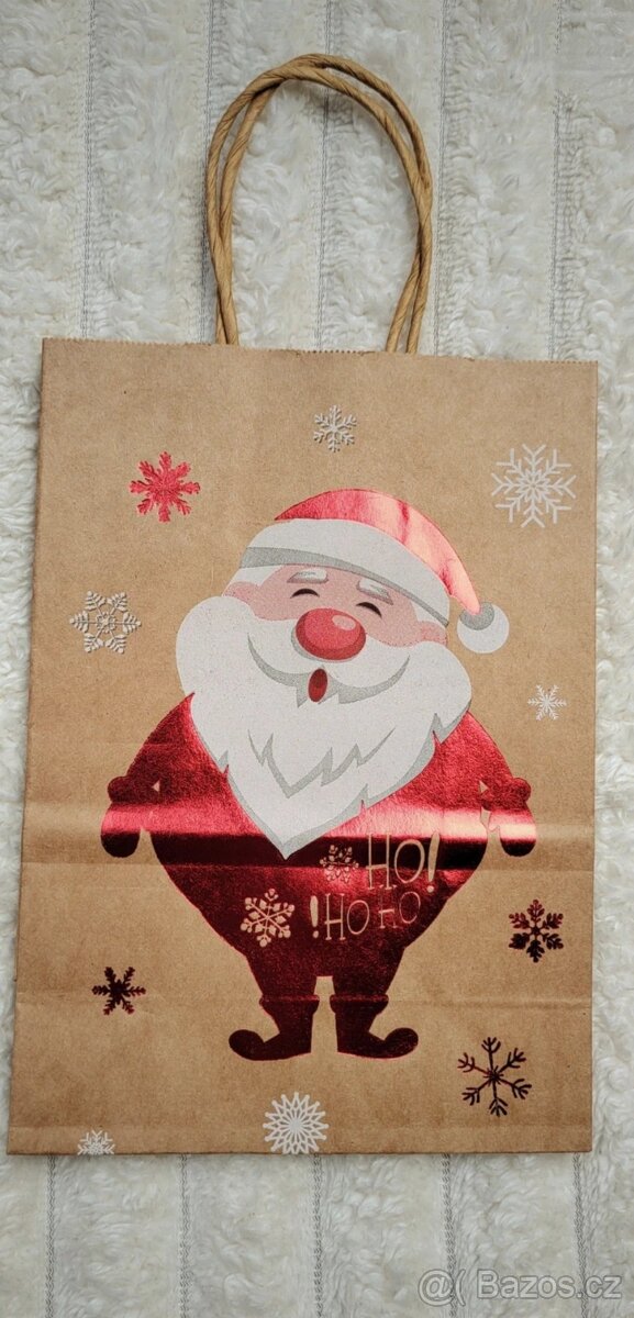 6.kusů "Vánočních" dárkových papírových tašek 21x15 cm - 5