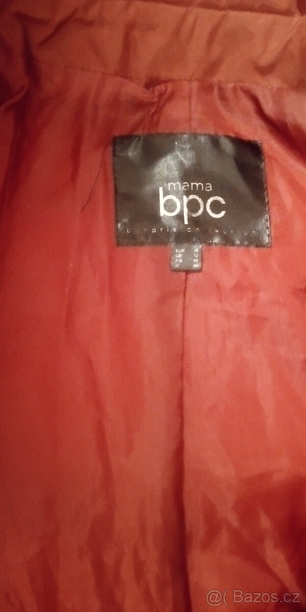 Těhotenská a nosící zimní bunda BPX collection vel.38, bordó - 5