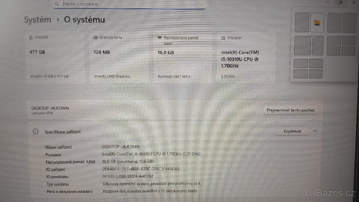 DELL Latitude 5510 15,6" IPS i5, 16GB, SSD 512GB, W11prof. - 5