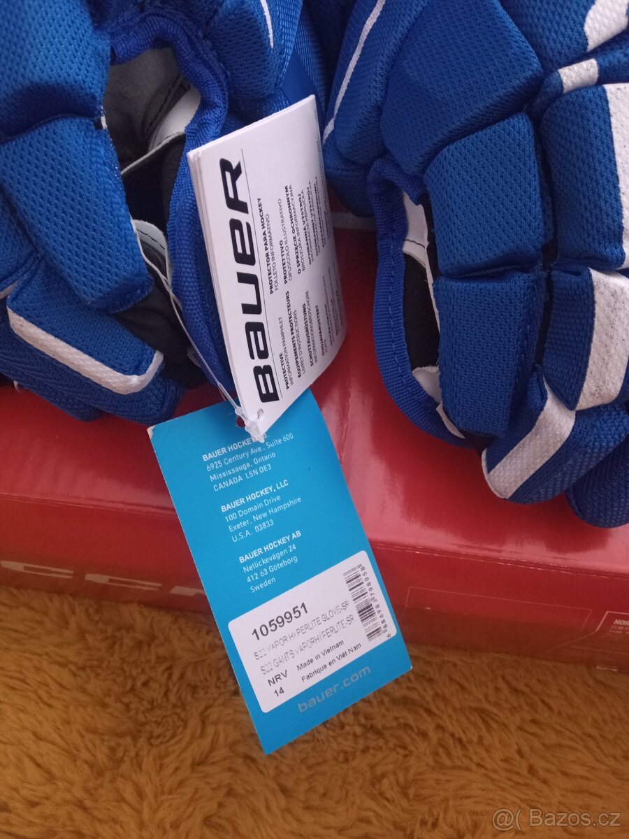 modré Hokejové rukavice Bauer Vapor Hyperlite sr .14 - 5