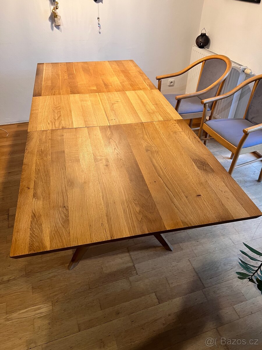 Jídelní rozkládací stůl masiv dub - 5