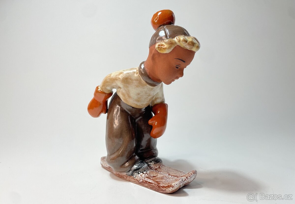 Keramické sošky - lyžiari - 5