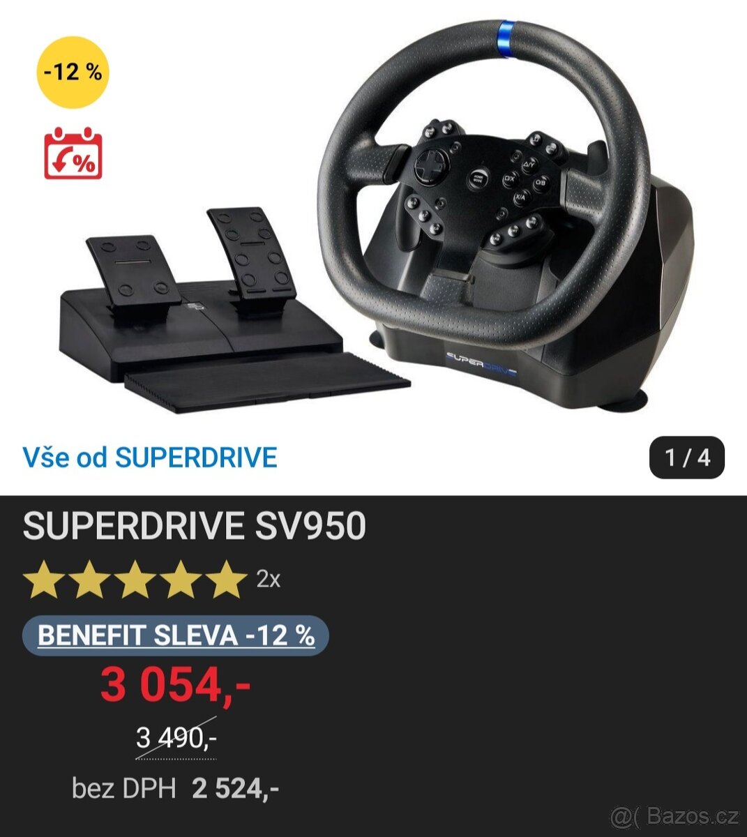 herní volant s pedály Superdrive SV 950 - nový - 5