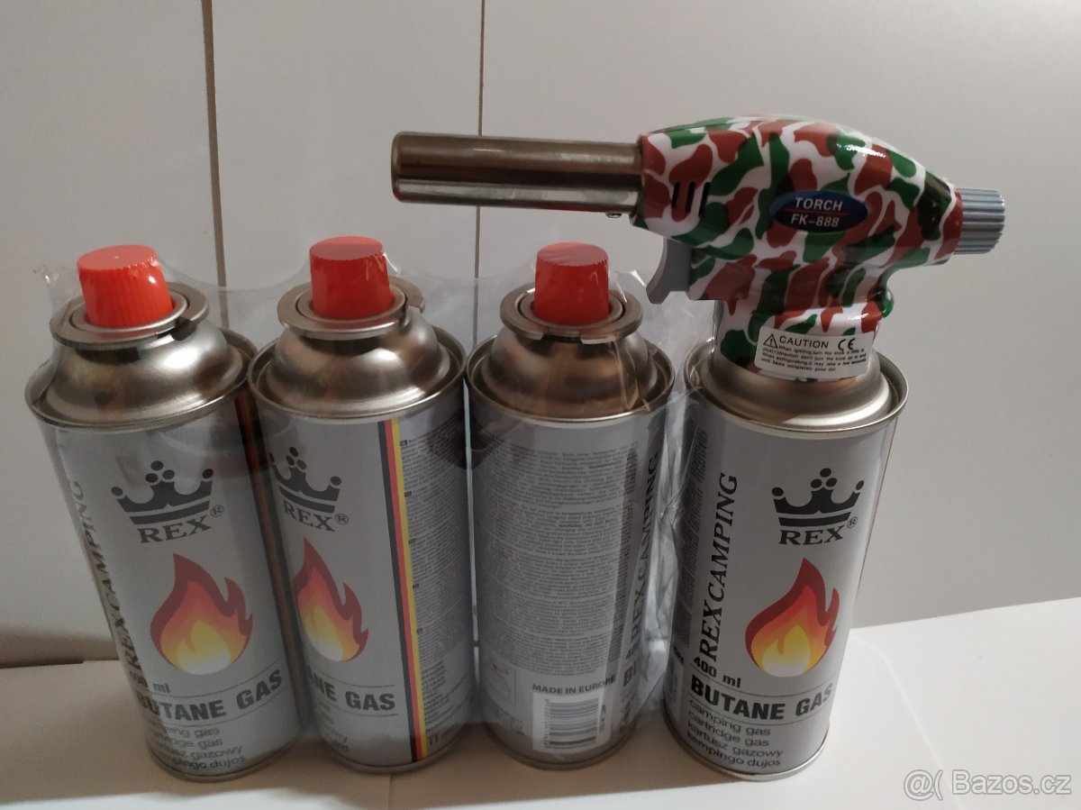 Plynový hořák a 4 kartuše - 5