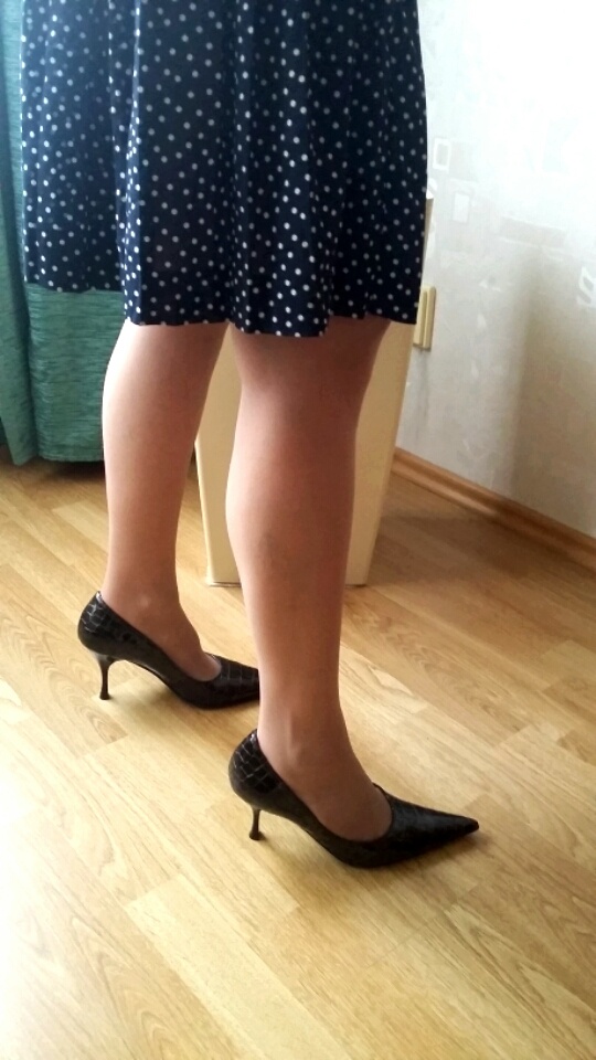 Nové černé špičaté lodičky - aligátor, vel. 38 - 5