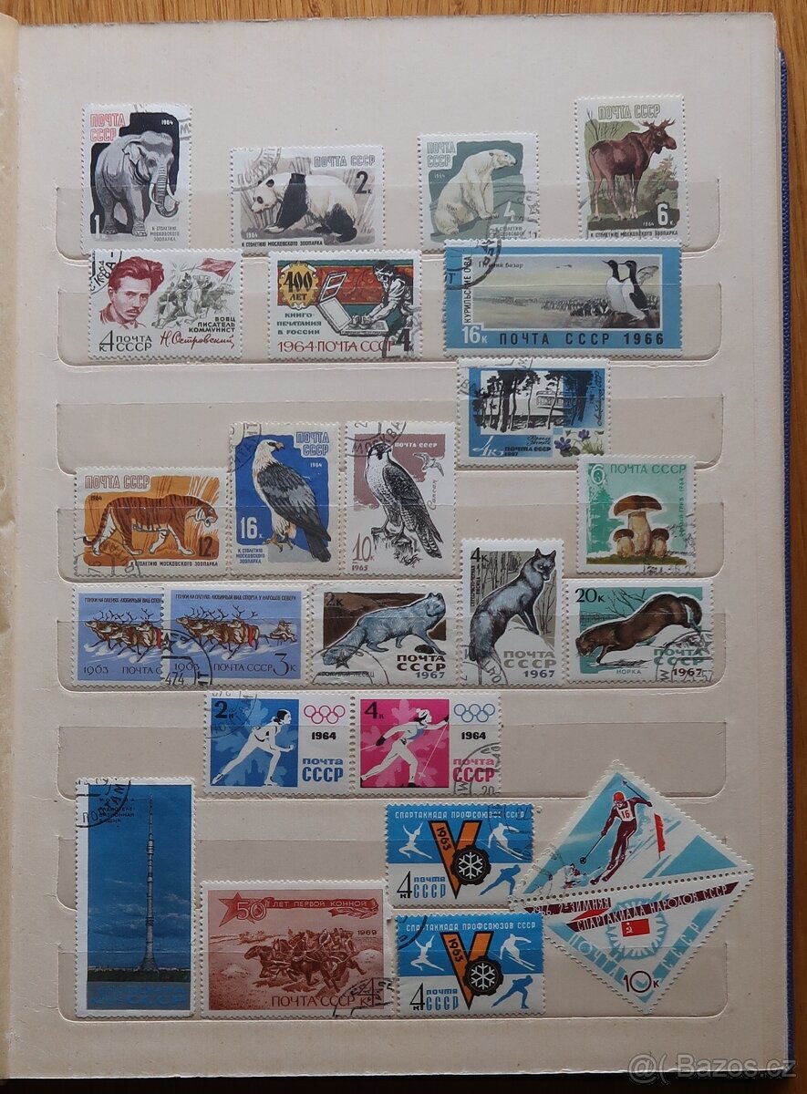Album modrý + známky SSSR, Japonsko aj. - 5