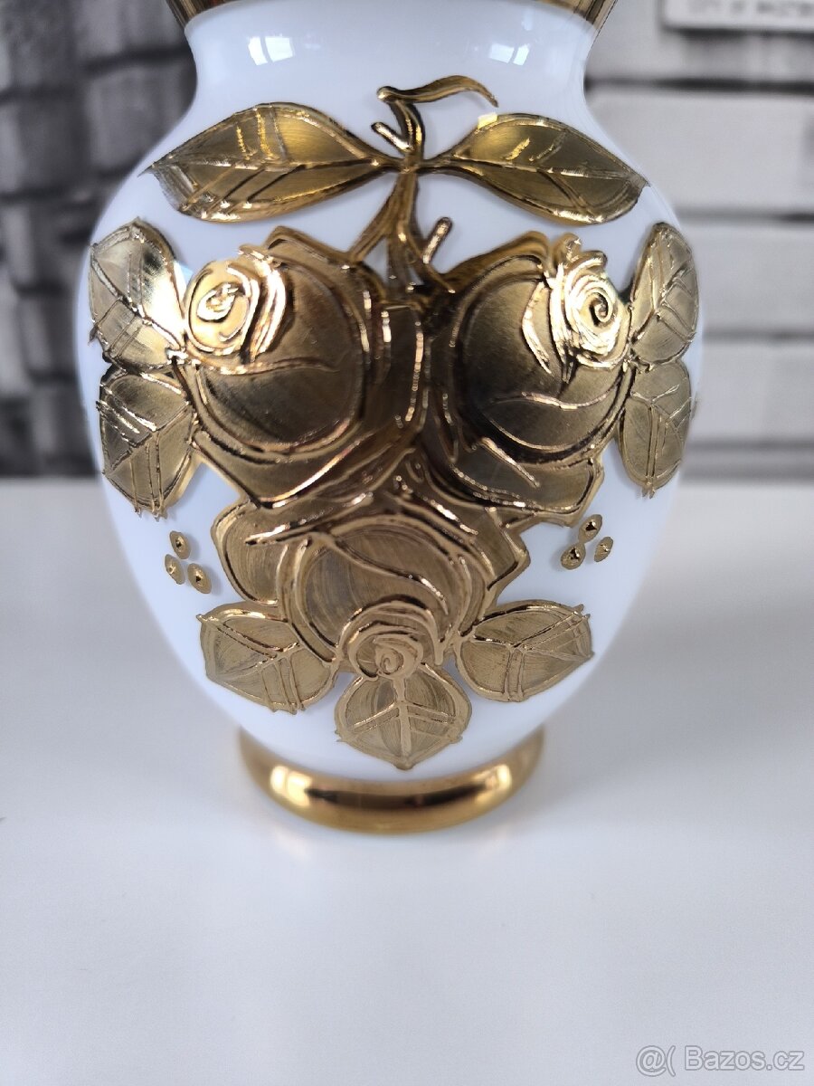Starožitná váza - zlaté růže - 5