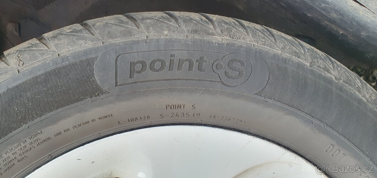 Alu Borbet R14, 6J, 4x100 + letní pneu 185/60 Point S - 5