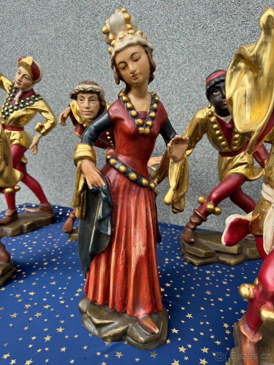 Souprava všech 10 soch Moriskentänzer velké dřevěné - 5