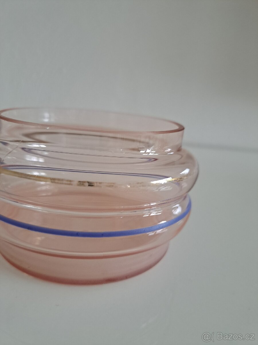 Stará, retro, vintage skleněná pudřenka - 5