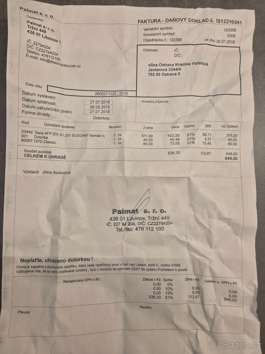 Prodám domácí telefon TESLA ELEGANT - 5