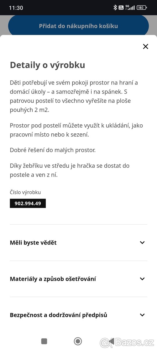 Prodám vyvýšenou postel Ikea - 5