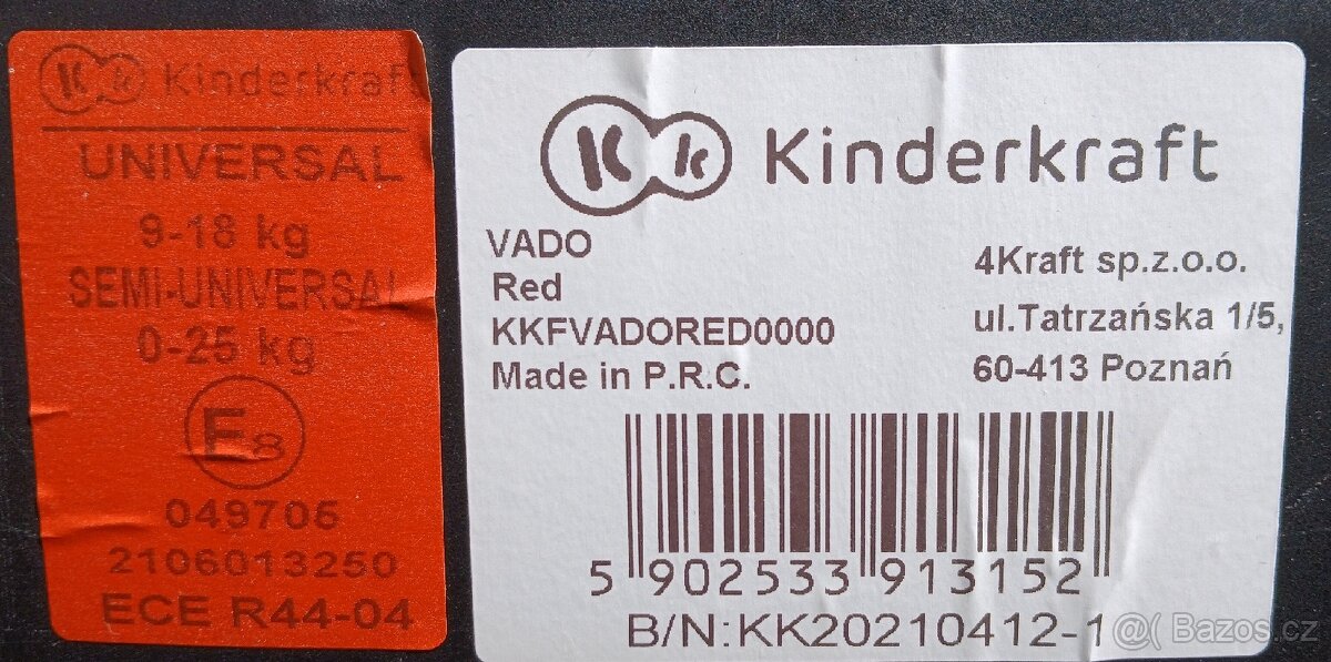Autosedačka Kinderkraft Universal 0-25kg, integrovaný ISOFIX - 5