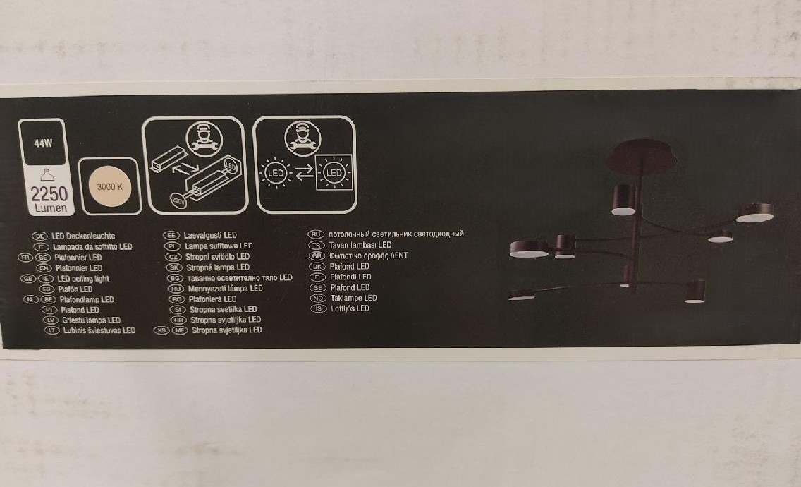 Lustr na tyči WARIS LED zn. Wofi S Černý 2 roky záruka - 5