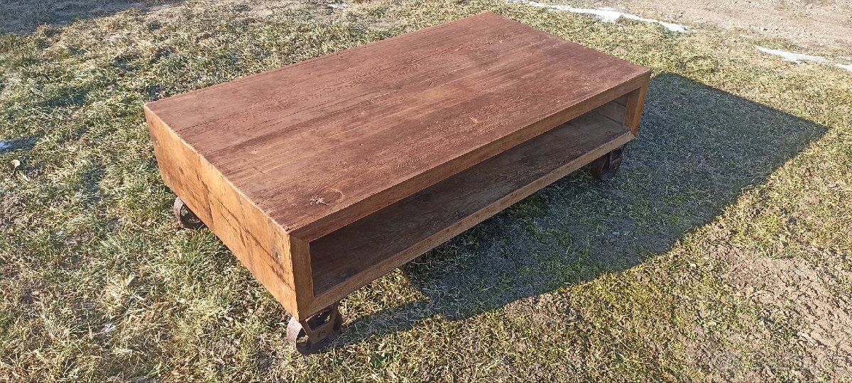 Konferenční stolek Industrial top model masiv dřevo - 5