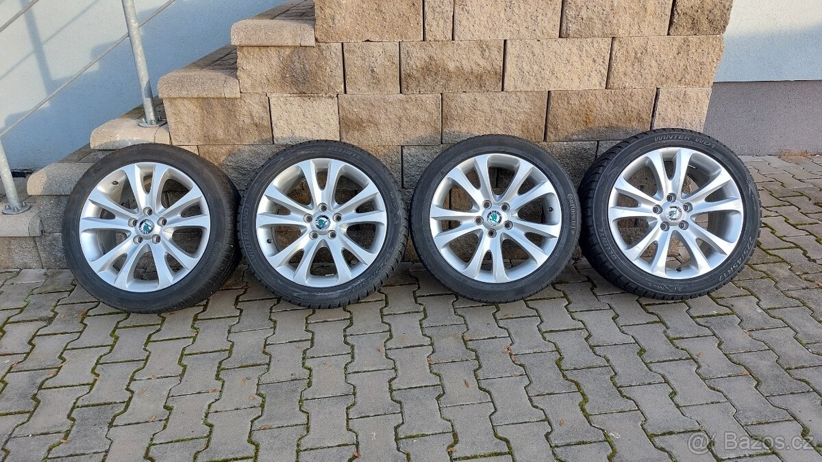 Alu kola 5x112 r17 Trifid originál Škoda Superb II zimní pne - 5