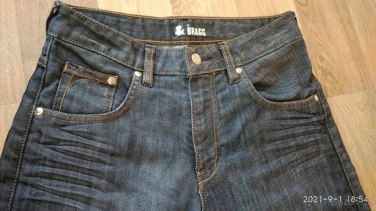 DŽÍNOVÉ 3/4 KRAŤASY FIT BRAGG vel.152 - 5