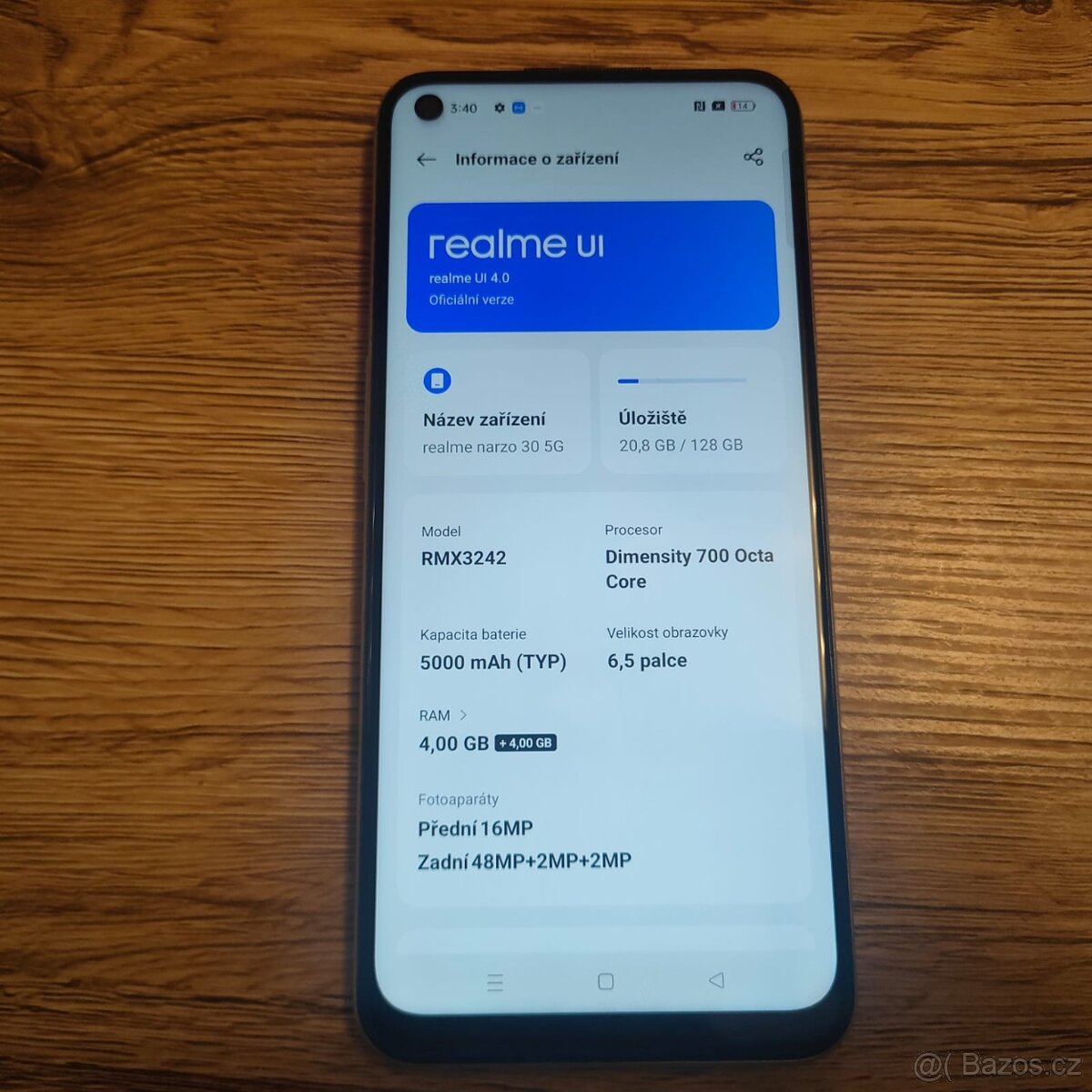 Realme Narzo 30 5G-6,5"IPS/ 128GBÚ 48 Mpx/ stříbrná - 5