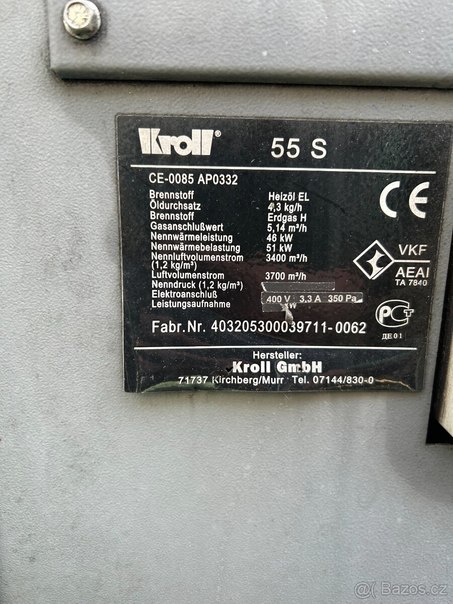Kroll 55 S olejové horkovzdušné topidlo - 5