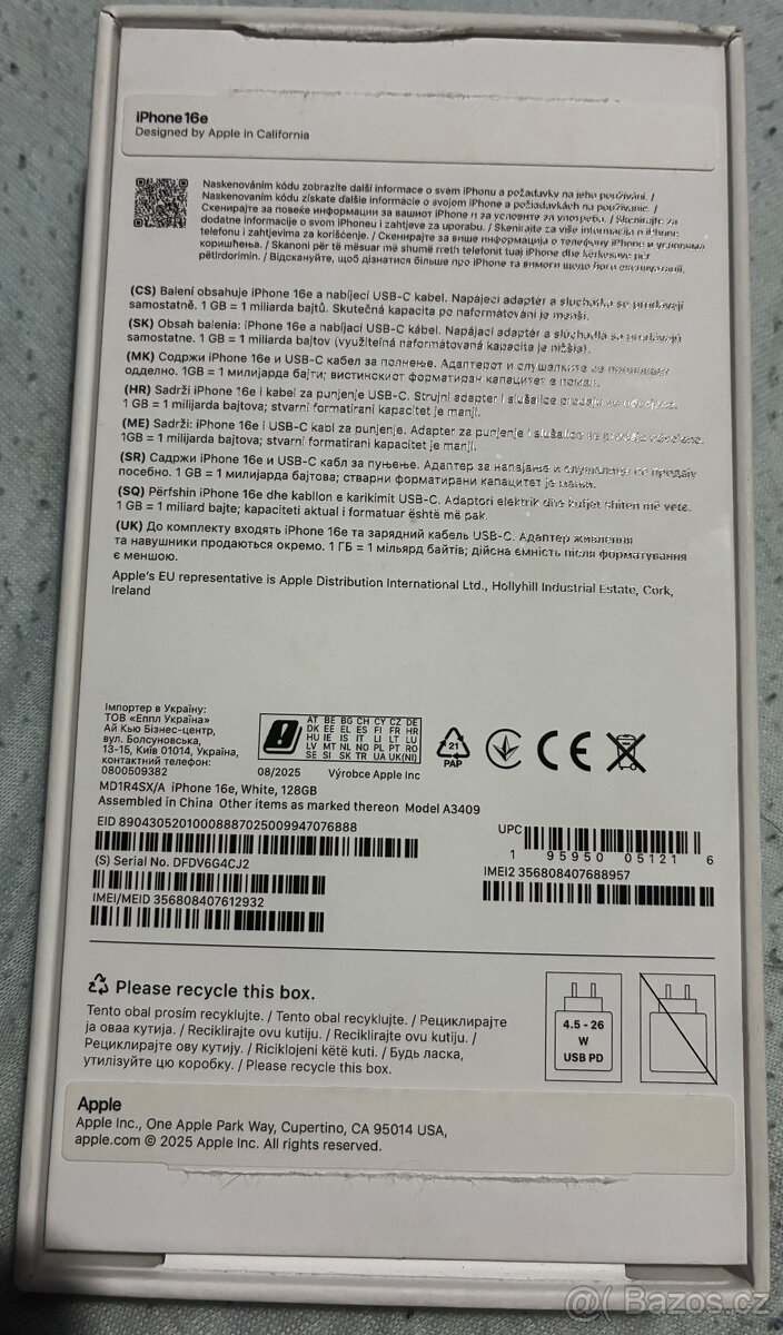 Prodám iPhone 16e 128gb - 5