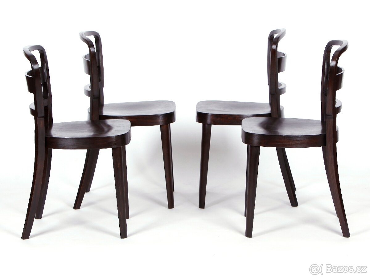 Celodřevěné jídelní židle po renovaci. 4ks - 5