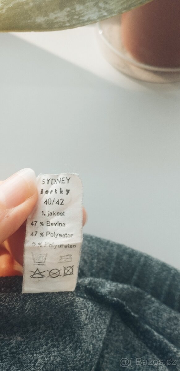 Tmavošedé melírované šortky - 5