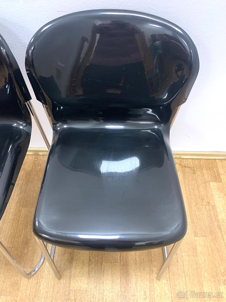 Retro židle Gerd Lange 80. léta chrom plast - 5