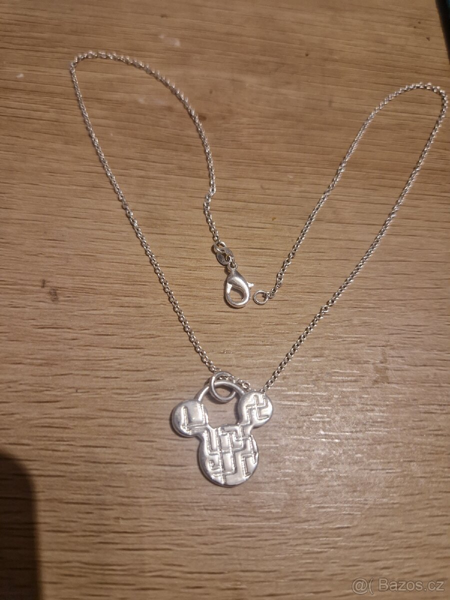 Dámský i dívčí stříbrný náhrdelník 925 Mickey mouse 45 cm - 5