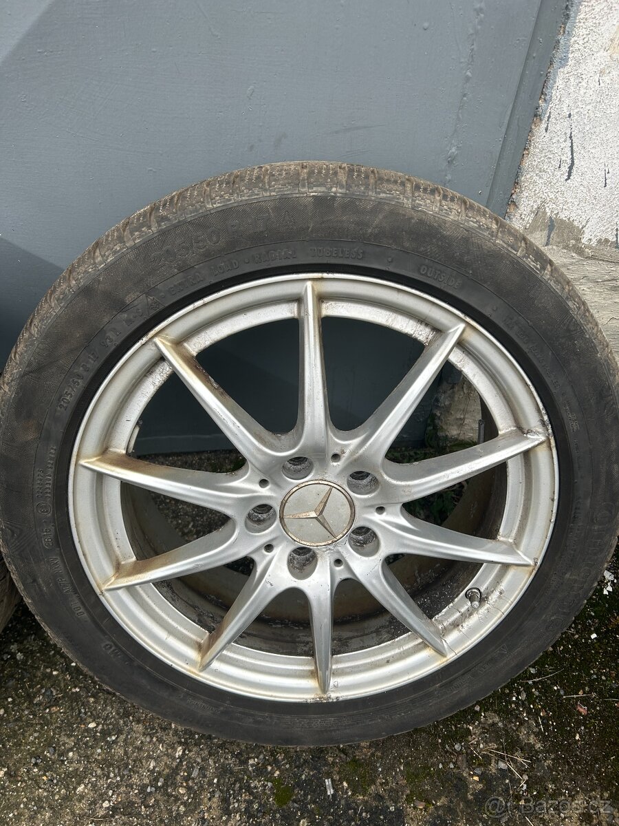 Alu kola R17 5x112 Mercedes + zimní pneu 205/50/17 - 5