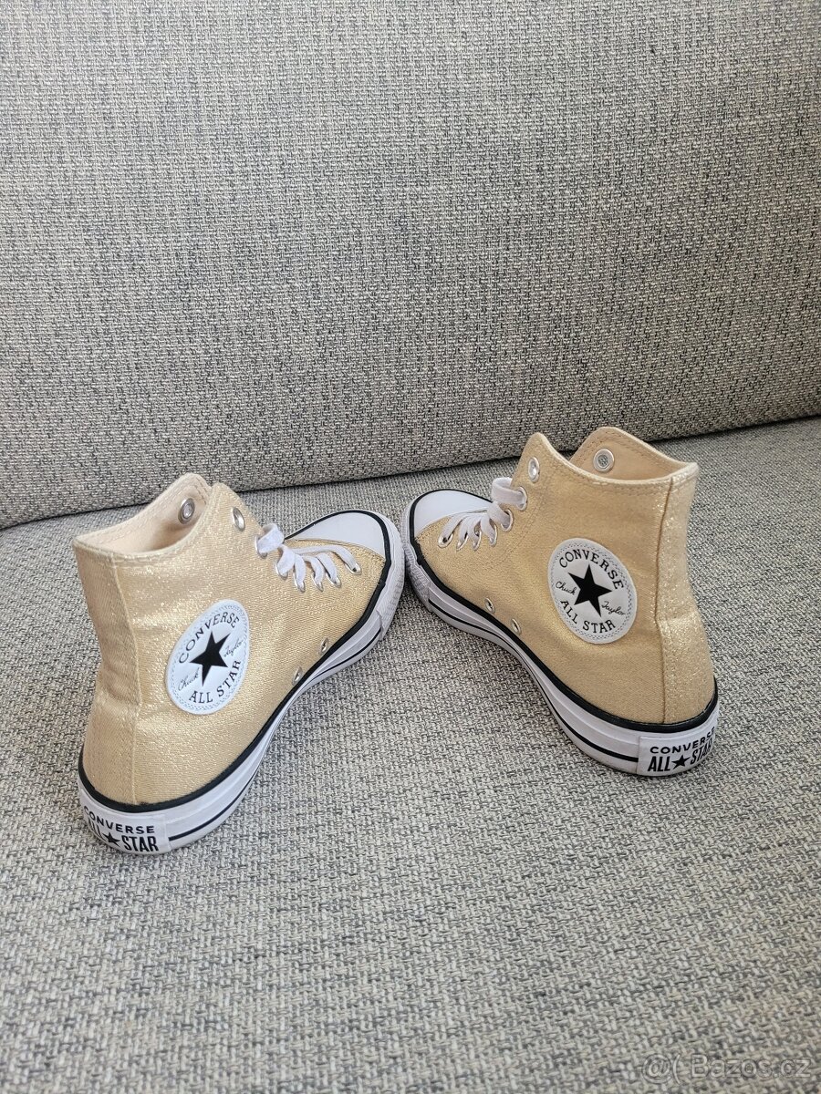 nové zlaté Converse Chuck Taylor All Star Hi Glitter vel 37 - 5