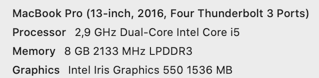 Macbook PRO 13, 2016 - 5
