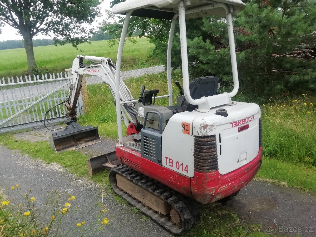 Minibagr Takeuchi TB 014, r.v. 2006, ve velmi dobrém stavu, - 5