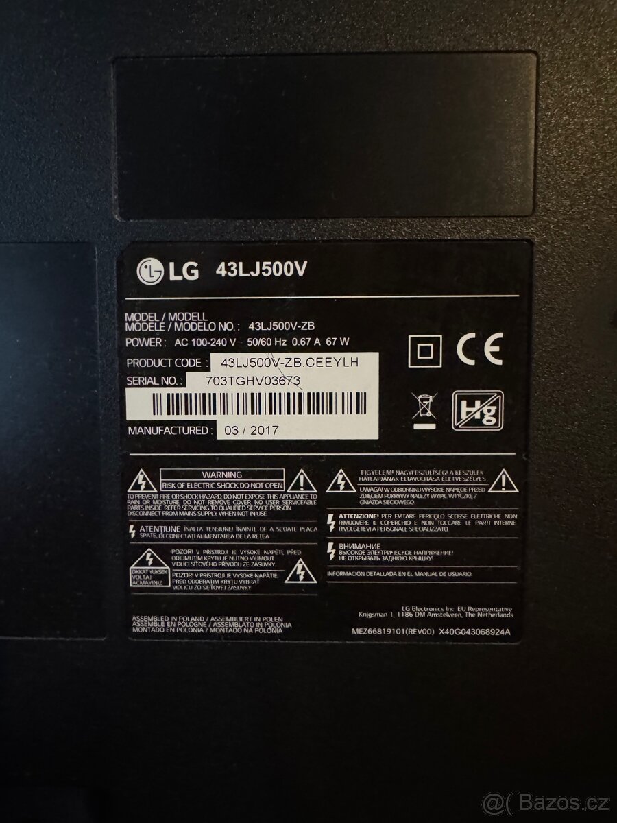 LG 43LJ500V – 43” LED Full HD TV, DVB-T2 - 5