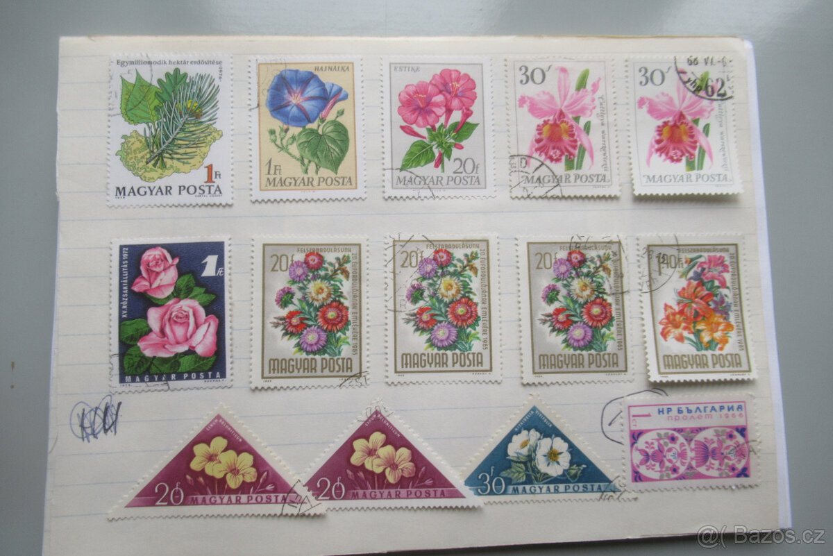 Známky poštovní květiny zvířata a čsr razítka - 5